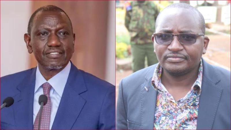 File photos of Juja MP George Koimburi and President William Ruto.